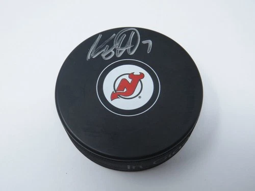 Karl Stollery Autographed Signed New Jersey Devils InGlasCo Hockey Puck