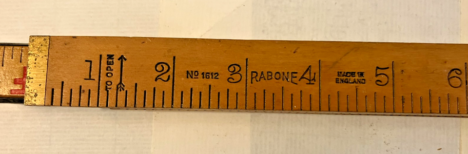 Vintage Rabone Made In England No 1612 - 5 Foot Box Wood Folding Ruler ...