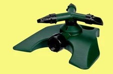 Home Plus Sled Base 3-Arm Rotating Sprinkler Green Throw Spray Range 25' 58221A