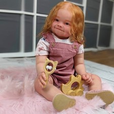 28" Reborn Baby Doll Hand-Rooted Hair Yellow Already Finished Doll Cloth Body