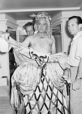 British born actor comedian Bob Hope is helped into a late 16th ce- Old Photo