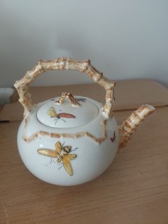 Vintage braune Westhead Moore Insect Design Keramik Teekanne Made in England