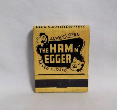 Vintage The Ham N Egger Restaurant Matchbook Chicago Illinois Advertising Full