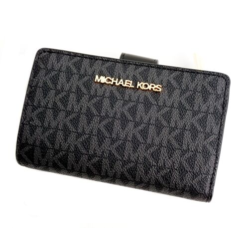 Portefeuille Michael Kors portefeuille portefeuille jet set voyage bifold zip noir - Photo 5 sur 11