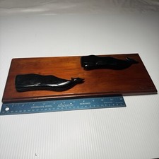 Folk Art Sperm WHALE Hand Carved Wood Carving 1970s Unknown Artist Some Scuffing