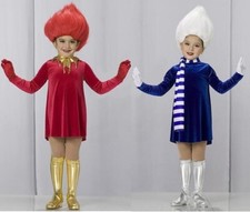 WHO Child Small  Medium Red/Blue Costume w/Boot Covers Dance Christmas Grinch