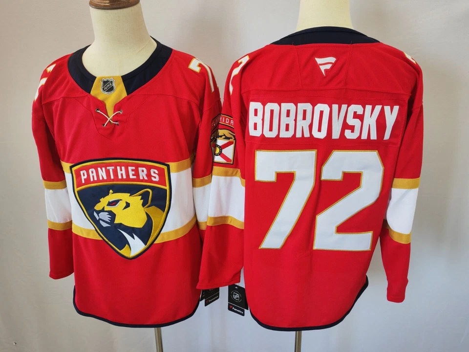 ¡OFERTA! Cosido Sergei Bobrovsky #72 Florida Nombre y Número Jugadores Regalo Foto 2 de 4