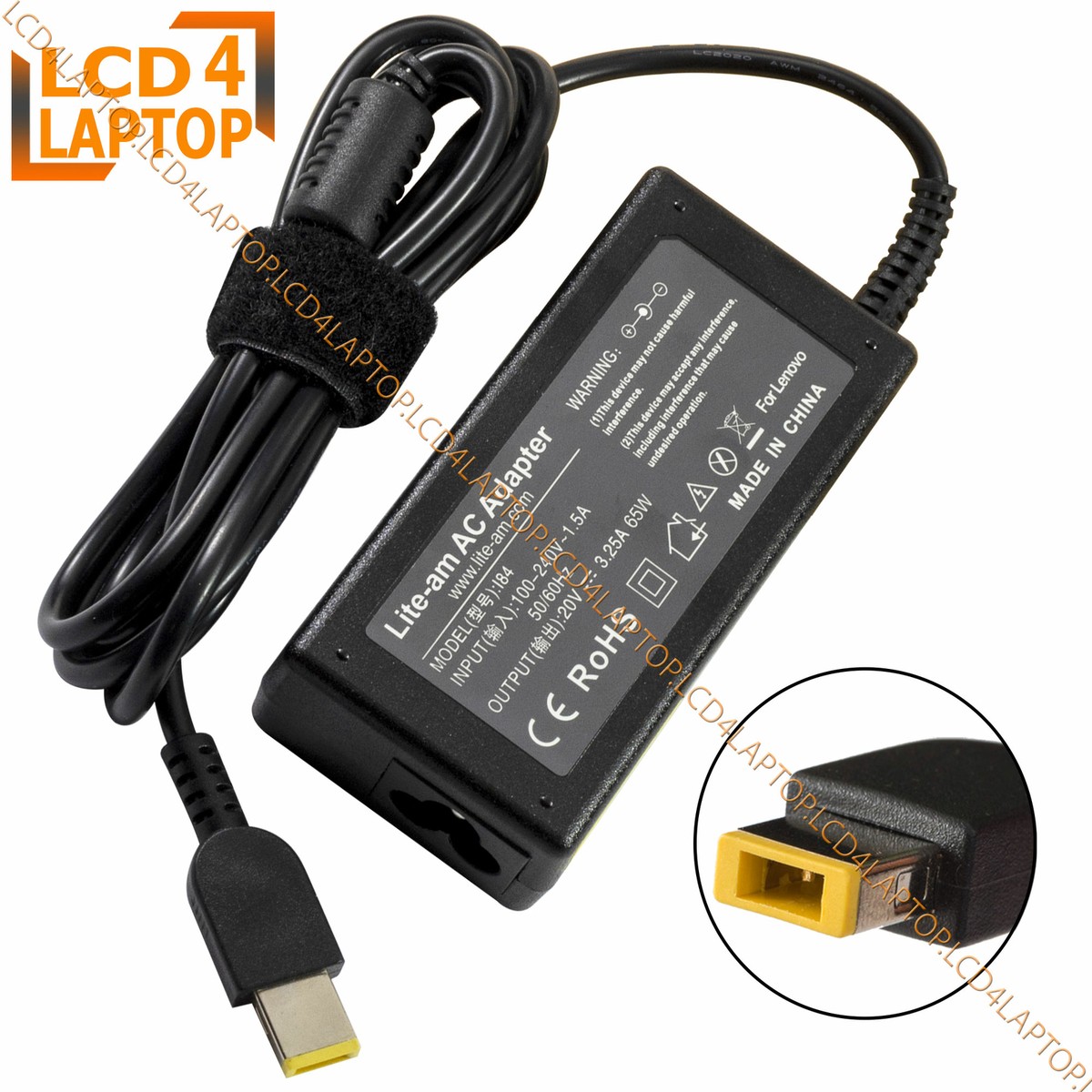 Ursulan 65W Laptop Charger USB Tip For Lenovo Thinkpad E440 E450 E550 E560 T430 T440 T440S T440P T450 T460 T460S T540P T560 Yoga 13 13-2191,X1 Carbon,Flex 14,G50 Power Supply Cord In - Foto 14