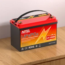 12V 100Ah Lithium Battery Deep Cycle LiFePo4 Rechargeable for RV Solar Marine 