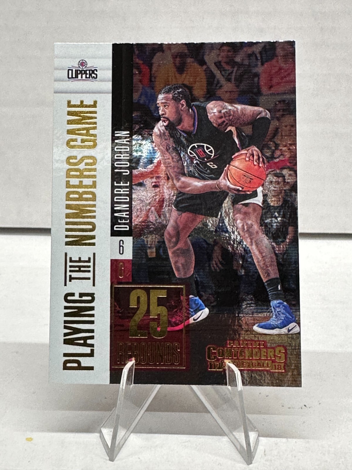 2017-18 Panini Contenders Playing the Numbers Game 22 DeAndre Jordan LA Clippers