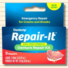 Repair-It Acrylic Denture Repair Kit Advanced Formula Zinc Free - 3ct New Look