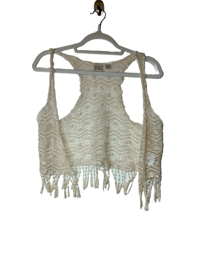 Chaleco Canyon River Azul Crema Crochet Niñas Talla 14 Grande -A Foto 3 de 4