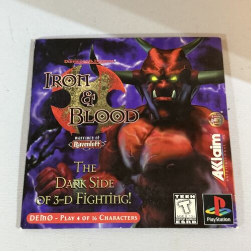 Iron & Blood DEMO Disc PS1 Playstation Ravenloft D&D Dungeons & Dragons