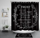 Bible Verse Black and White Wildflower Shower Curtain Bathroom Accessories Set