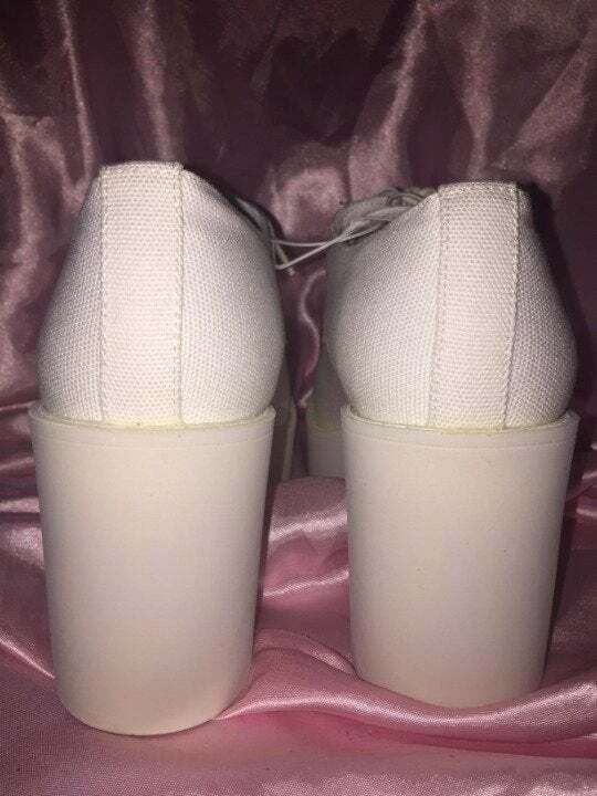 LOTE DE 4 SAPATOS FEMININOS H&M TAMANHO 8 SALTO BOMBAS PLATAFORMAS CADARÇO, NOVO - Imagem 4 de 4