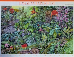 Hawaiian Rain Forest Stamp Sheet, Mint NH, Scott #4474, Ten 44-cent US Stamps