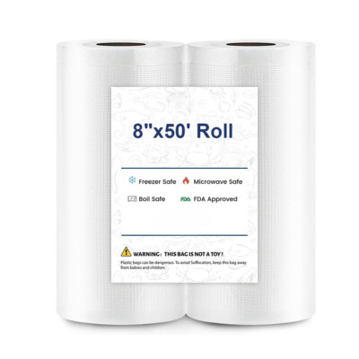 8''x50' Roll Vacuum Sealer Bags 4 Mil Food Seal Storage Bag 2 - 40 Rolls BPA Free