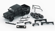 BM Creations 2016 Land Rover Defender 110 6x6-Matte Black - RHD 1:64 Car 64B0339