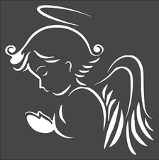 6"x6" Clear Plastic Stencil - Angel (SA707)