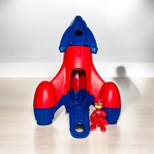 Vintage Estate Green Toys Rocket Made In USA Of Recycled Plastic blue red