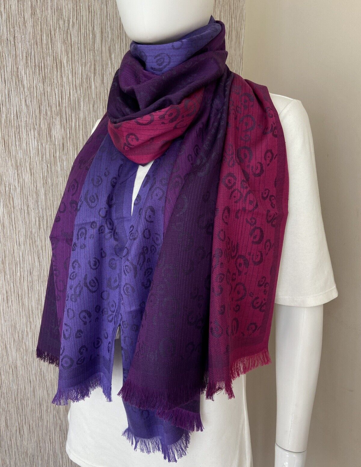 PAUL SMITH OMBRÉ/DEGRADE ANIMAL PRINT SCARF