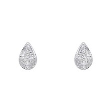 Droplet Stud Earrings Sterling Silver 925 Hallmarked British Made Brand New