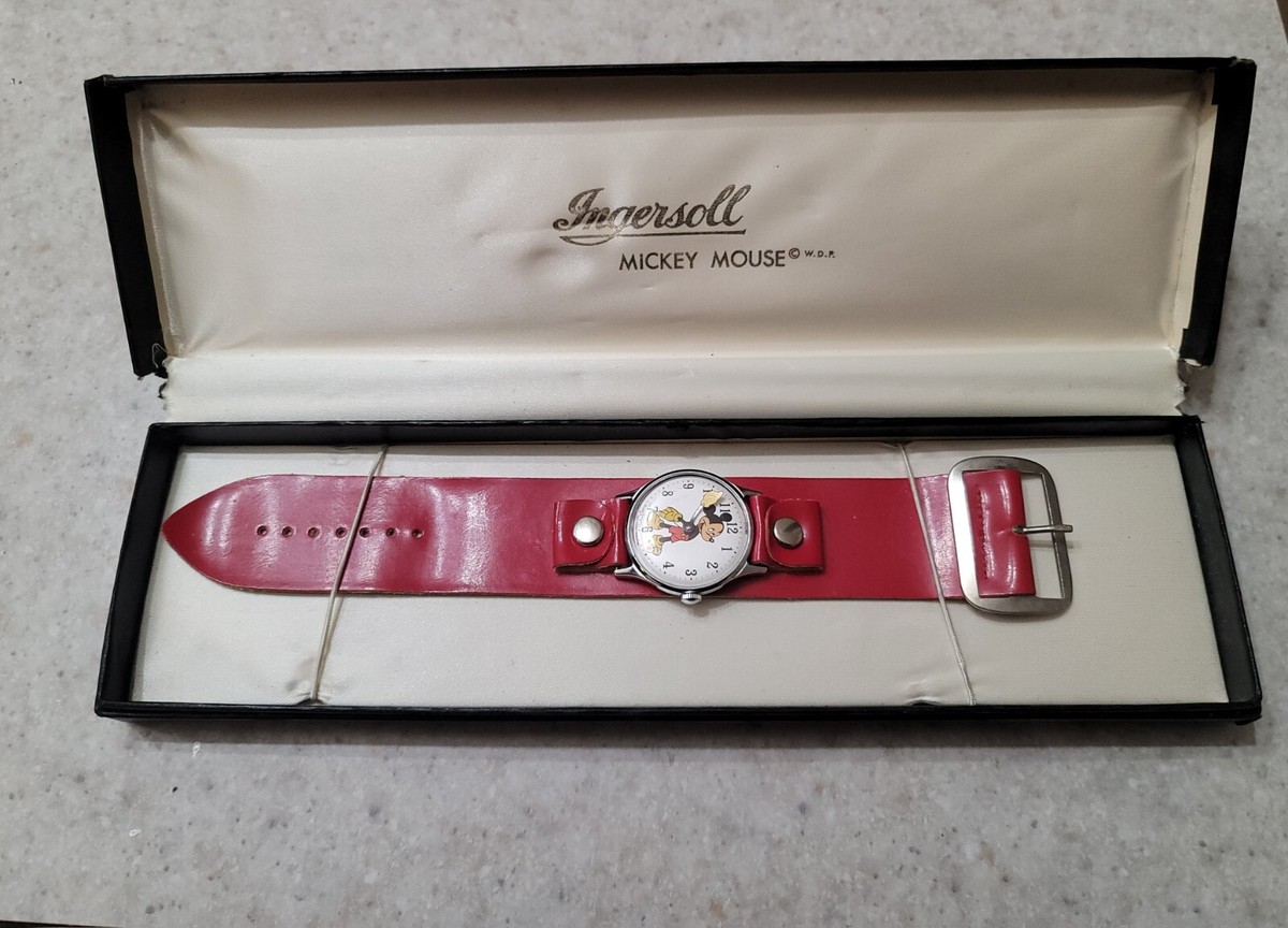 Vintage Ingersoll Mickey Mouse Watch in Original Box/Red  display picture 1