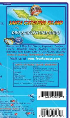 Santa Catalina Island California Adventure Dive Guide Map Waterproof Franko Maps