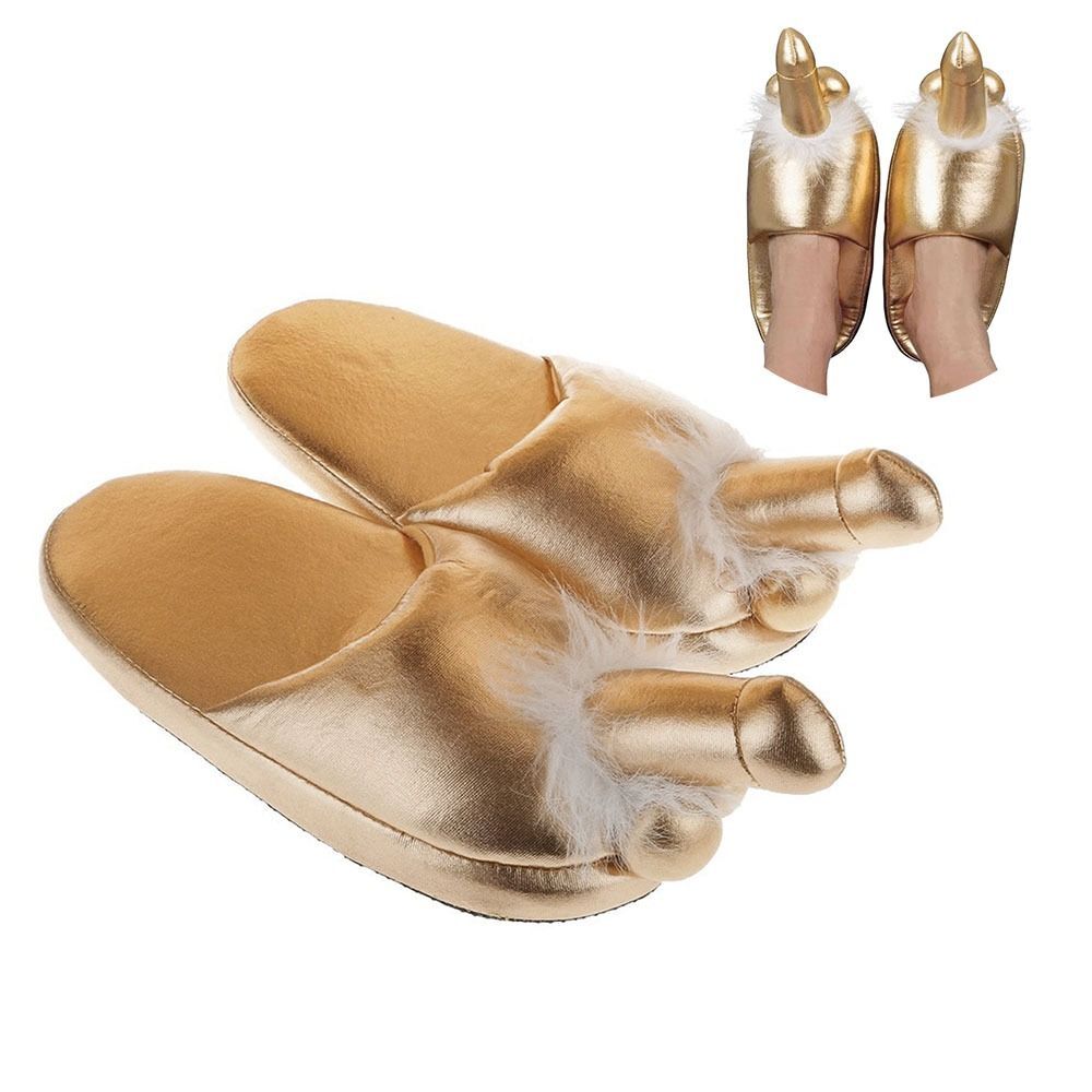 APL Pantofole invernali oro resistenti al freddo peluche piatte casa