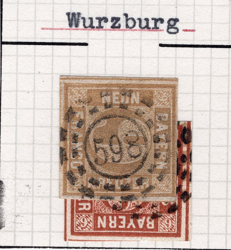 Bavaria Number Stamp Omr 598 Würzburg Postmarked (BA0628 eBay