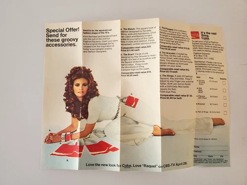 Raquel Welsh Vintage Rare Coca Cola Carton stuffer