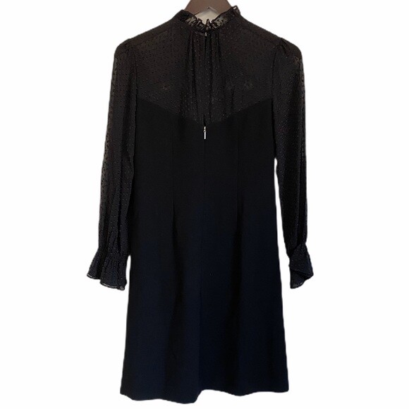 NWT REBECCA TAYLOR L/S Crepe Lace Shift Dress Size 00 | eBay