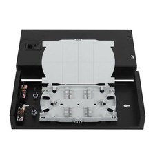 -6 Port Rack Mount Enclosure Fiber Optic Box Fits Racks Cabinet LGX Patch Pan...