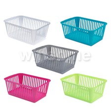 Plastic Handy Storage Basket Crate Fruit Office Kitchen Pharmacy Tidy Organiser