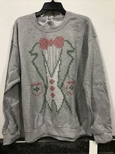 Christmas Santa Sweatshirt Large Gray TW-476 