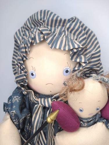 Jan Shackelford Lil' Betsy Ross - 1991 Signed Cloth Doll & Baby 22" Vintage OOAK - Picture 2 of 9