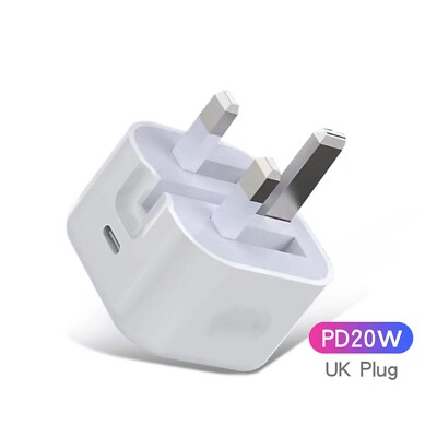 Premium 20W USB Type C PD UK Power Adapter Plug Fast Charger For Apple iPhone
