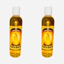 2PACK SANTA MUERTE AMARILLA Agua Espiritual Para Limpias Abre Camino Dinero 8 oz