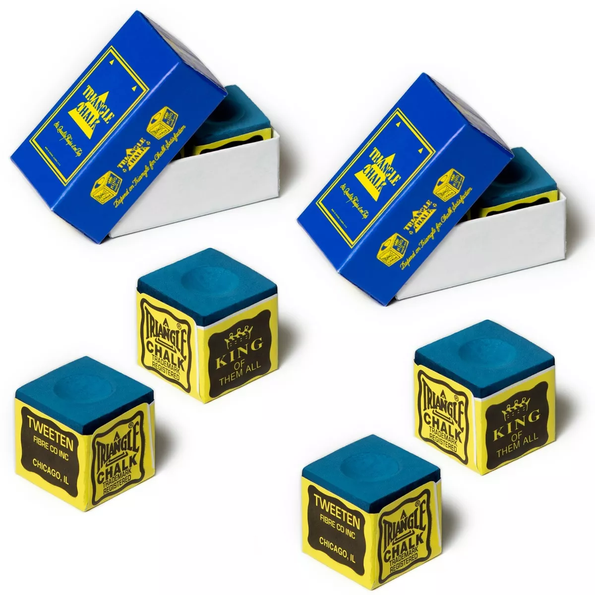 TRIANGLE Pool cue Billiard CHALK Blue 4 pcs AUTHORIZED DEALER