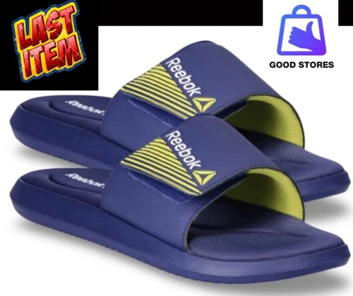 Reebok Men’s SIZE 7 Memory Foam Adjustable Slide Sandals color NAVY NEW - Picture 1 of 15