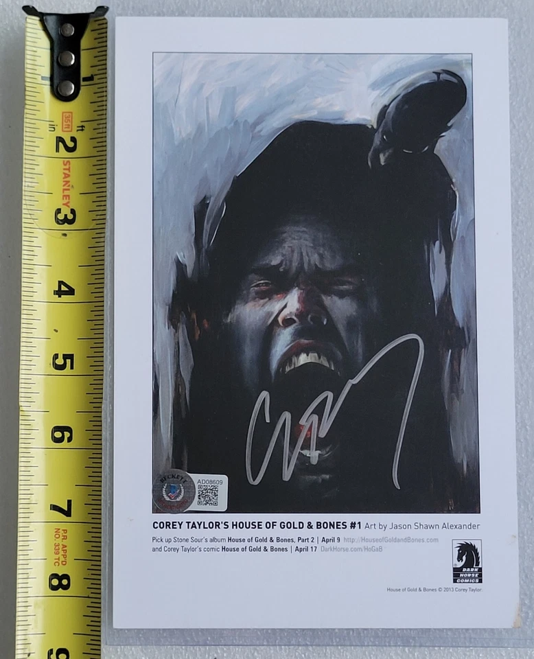 Foto de certificado de autenticidad firmada autografiada de Corey Taylor Bas Beckett 5,5 x 8,5 Foto 2 de 4
