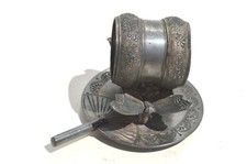 ANTIQUE ROGER & BRO SILVER PLATED NAPKIN RING DEPICTING BUTTERFLY & ORIENTAL FAN