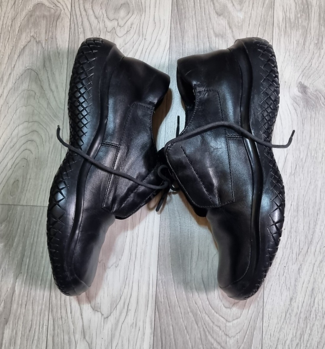 Prada Shoes Women's Vintage Chunky Derby Black Leather AW99 Prada Shoes Women's Vintage Chunky Derby Black Leather AW99