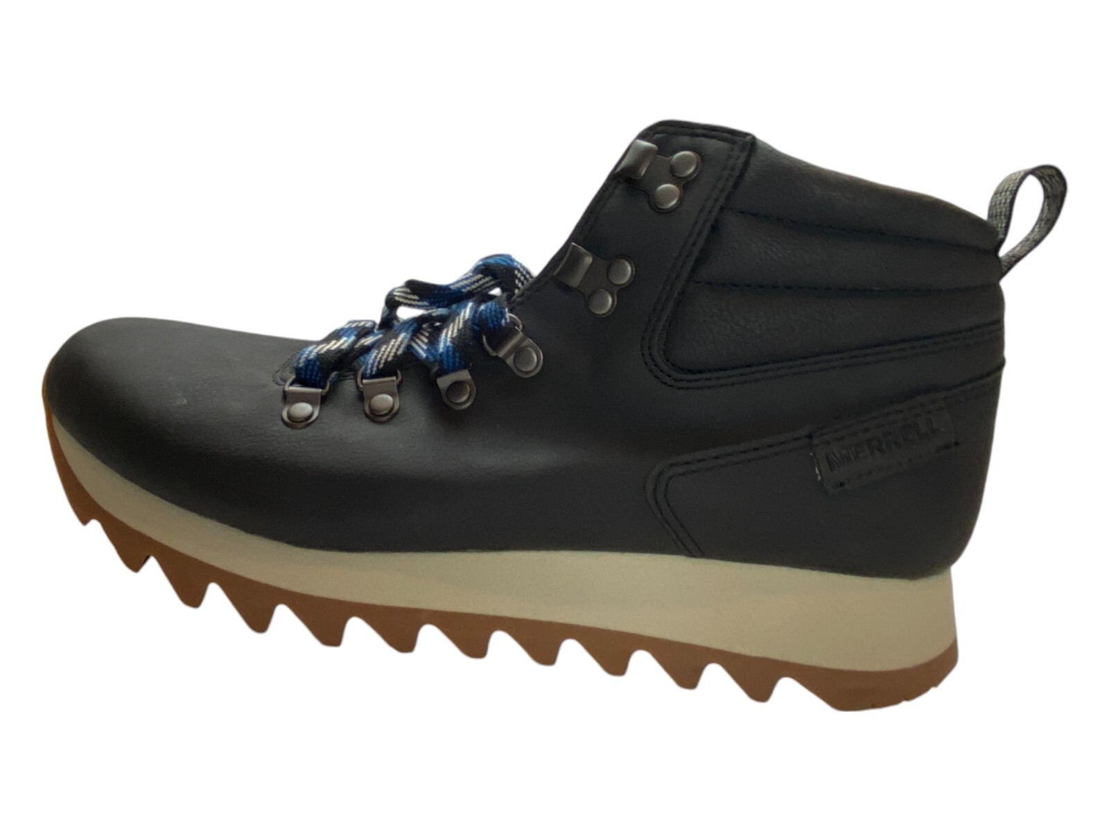 Merrell Alpine Hiker stivali da trekking neri vegan in pelle stringati da donna US 10 nuovi senza scatola