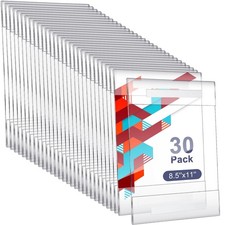 30 Packs Wall Mount Acrylic Sign Holder with Tape Clear Acrylic Sign Holder W...