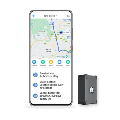 GPS Tracker, Auto 90 Tage 6000mAh 120 Kubikzentimeter, SCHWARZ 