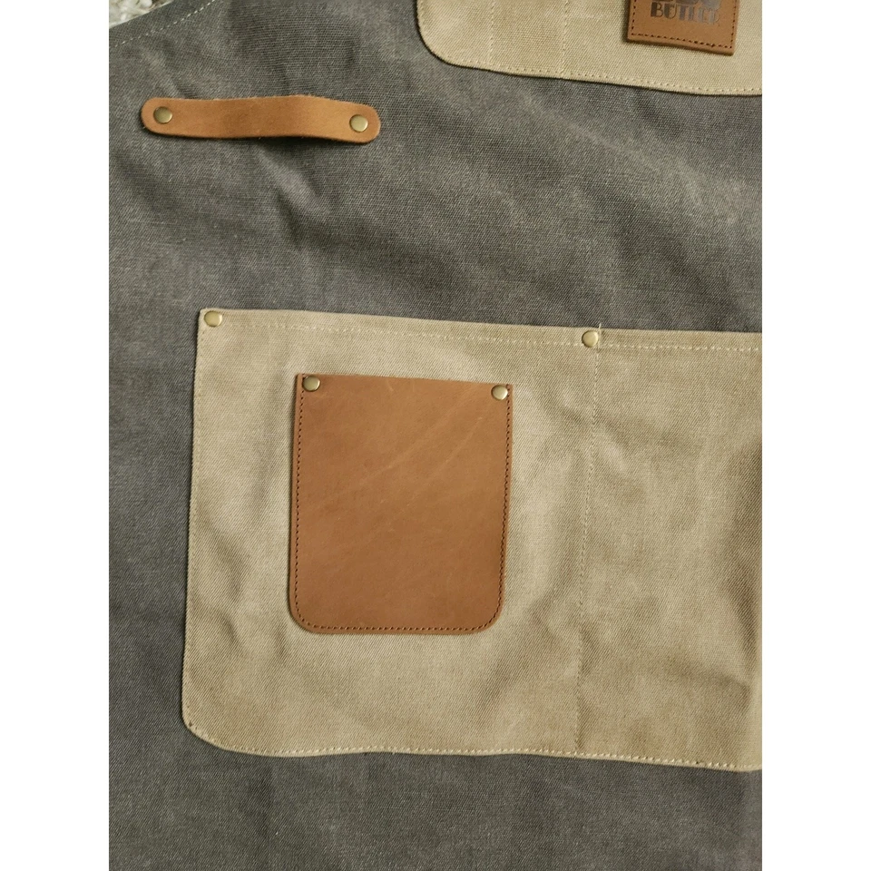 BBQ Butler Men's Canvas and Leather Apron Adj. Straps Grilling/Cookouts NWT - Image 3 of 4