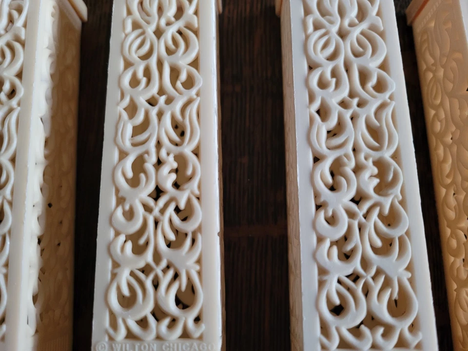 Juego De Colección De 8 Pilares De Pastel Wilton Filagree.  4 @ 12" ea.  y 4 @ 5" cada uno Foto 4 de 4