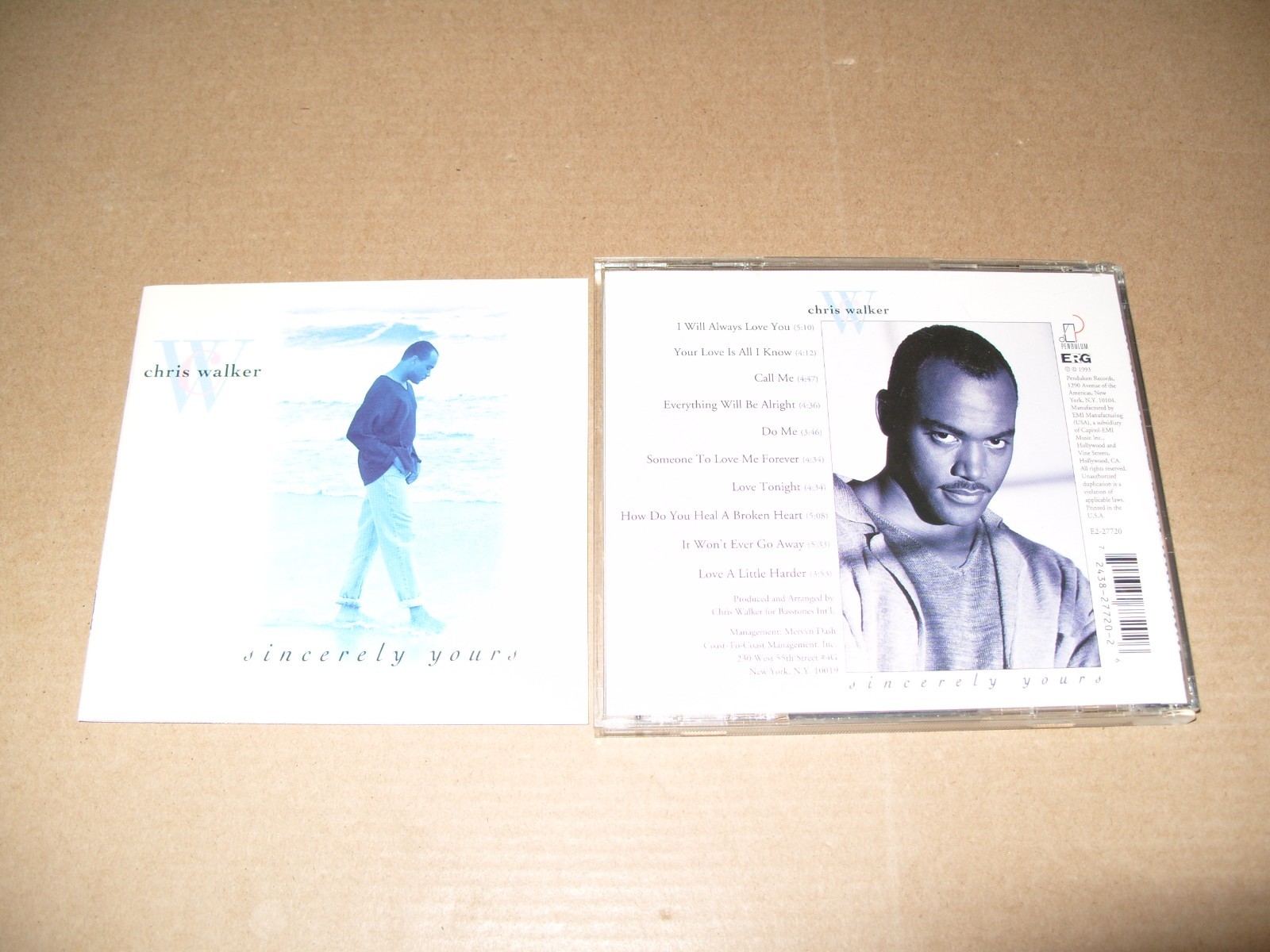 Chris Walker – Sincerely Yours 1993 - CD + INLAYS NEAR MINT CONDITION. (M1)
