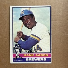 Topps 1976 #550 Hank Aaron Milwaukee Brewers Base Set Baseball MLB